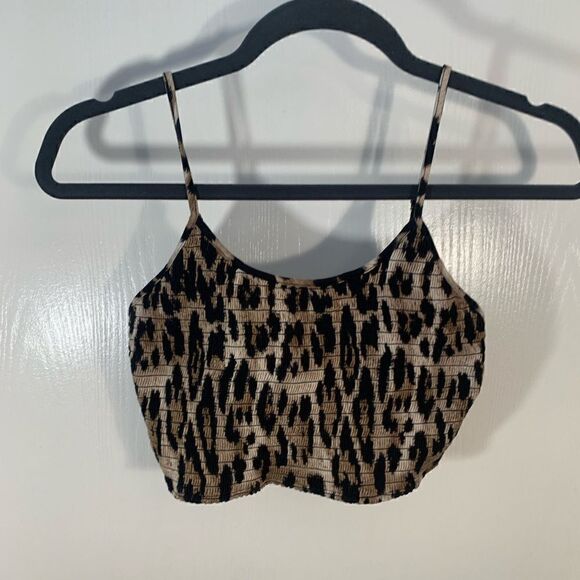 Windsor EUC leopard print ruched cropped tank top Size medium - Picture 1 of 4